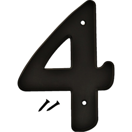 Hy-Ko 6 In. Black Gloss House Number Four 30204